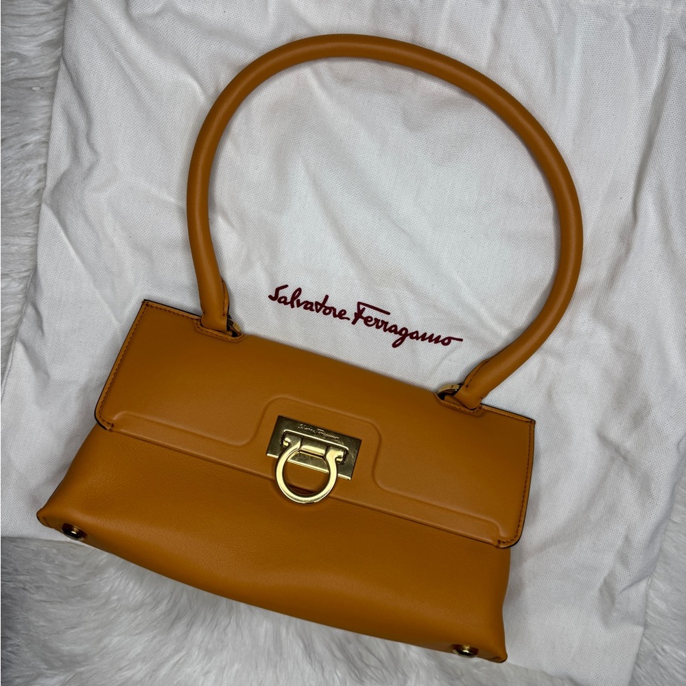 Salvatore Ferragamo Tan Leather Handbag